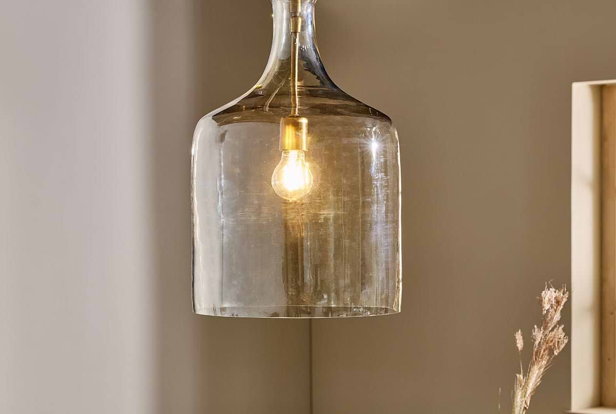 Nkuku LIGHTS Kalsi Recycled Glass Pendant Light - Lustre - Small