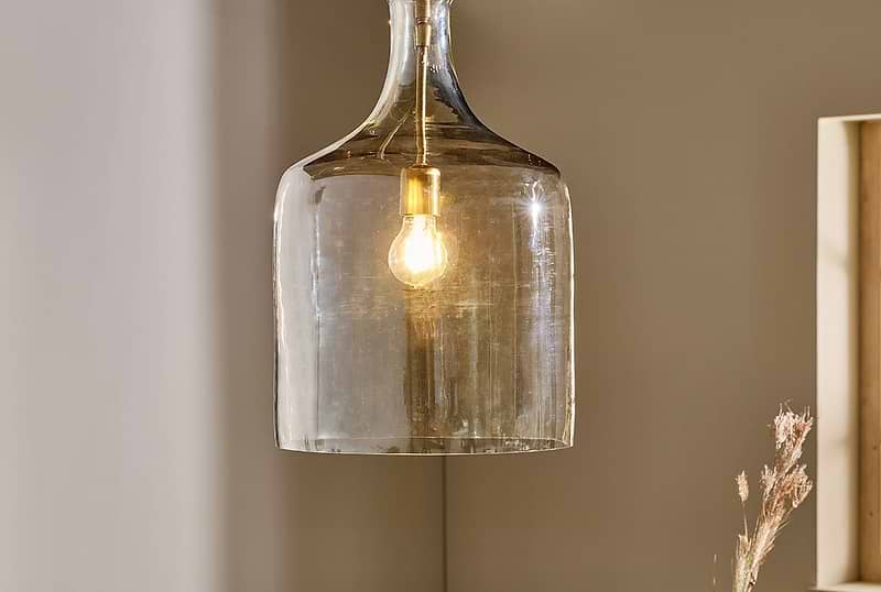 Nkuku LIGHTS Kalsi Recycled Glass Pendant Light - Lustre - Small