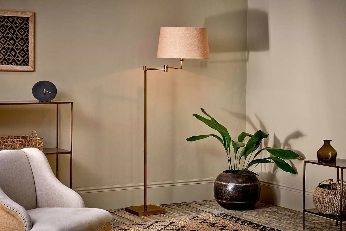 Kara Floor Lamp Brass Nkuku