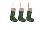 Nkuku CHRISTMAS DECORATIONS Karru Cotton Velvet Mini Stocking - Forest Green