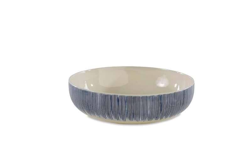 Nkuku Tableware Karuma Ceramic Serving Bowl - Blue & White