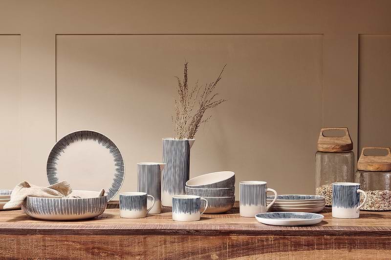 Nkuku Tableware Karuma Ceramic Serving Bowl - Blue & White