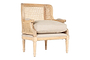 nkuku CHAIRS STOOLS & BENCHES Kaziria Cane and Linen Armchair - Natural
