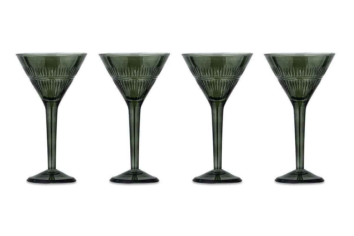 Nkuku Glassware Mila Cocktail Glass - Dark Emerald (Set of 4)