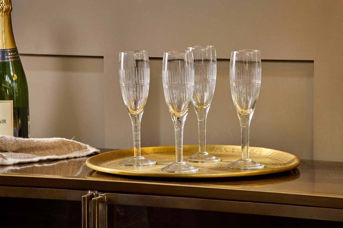 Nkuku GLASSWARE Mila Tall Champagne Glass - Clear - Set of 4