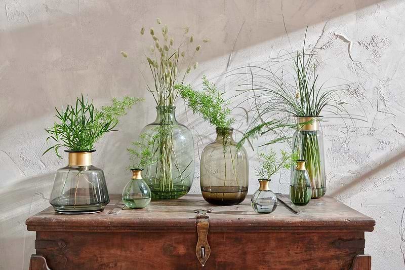 Nkuku Vases & Planters Miza Glass Vase - Green