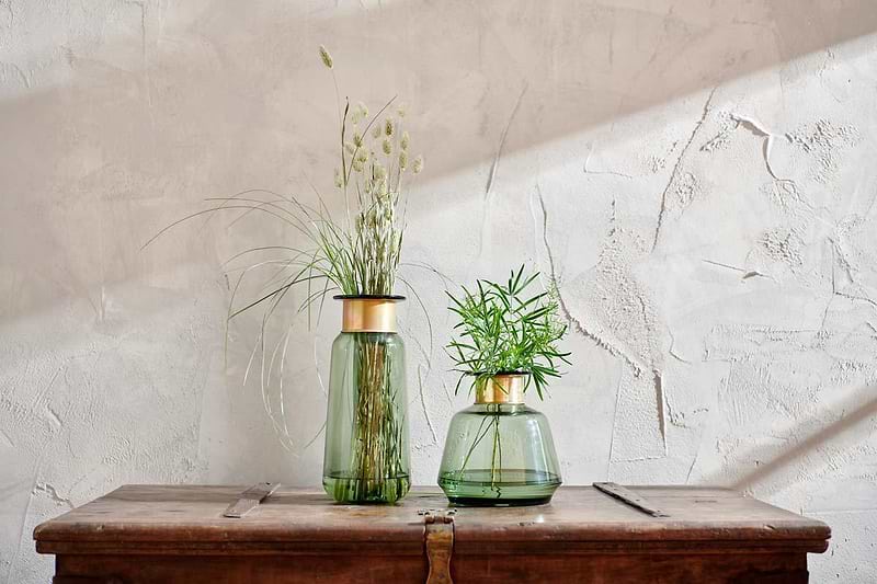 Nkuku Vases & Planters Miza Glass Vase - Green
