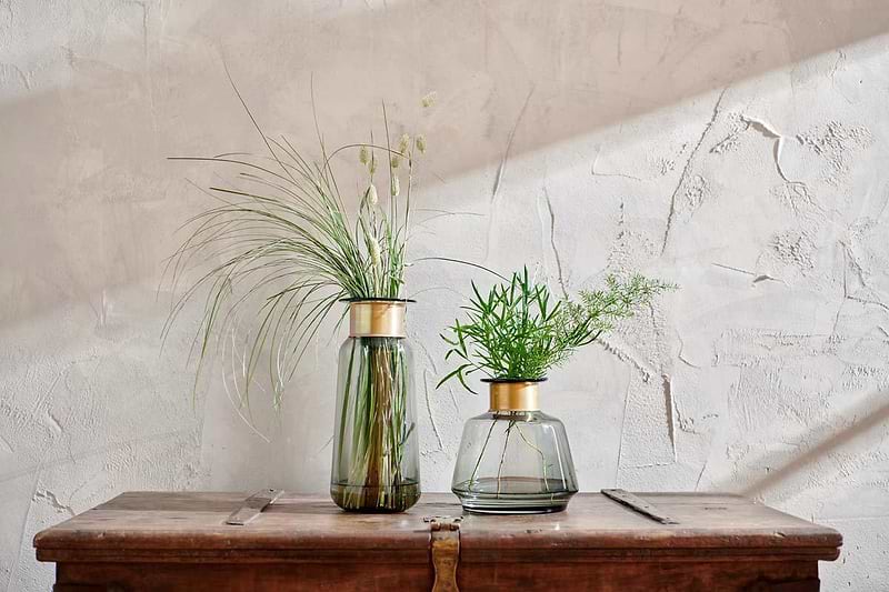 Nkuku Vases & Planters Miza Glass Vase - Smoke