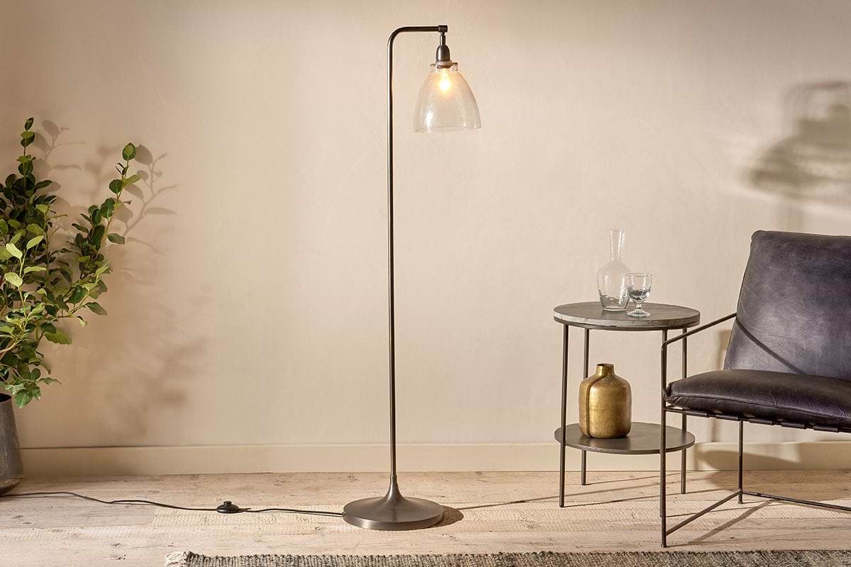 Nkuku LIGHTING Muturi Glass Floor Lamp - Aged Bronze
