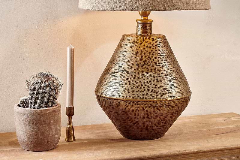nkuku LAMPS AND SHADES Nalgonda Lamp - Antique Brass - Large