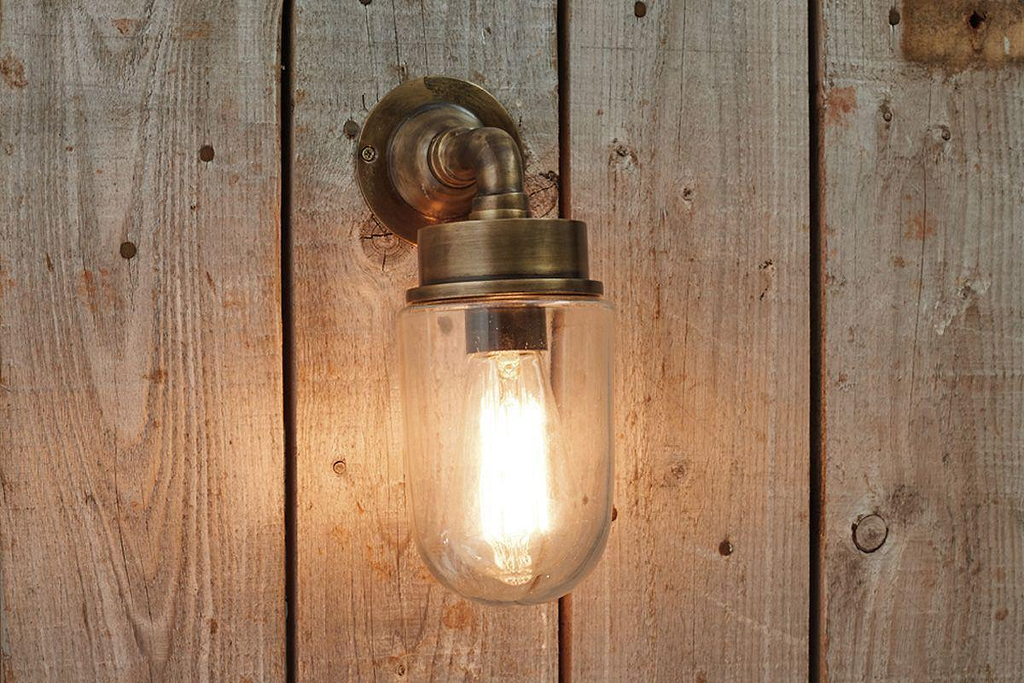 Pela Antique Brass Outdoor Wall Light - Zest Lighting