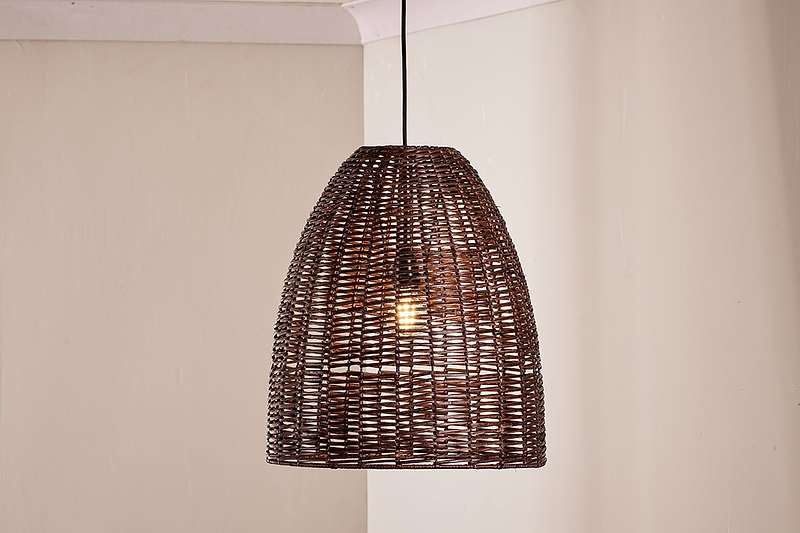 nkuku LIGHTS Noko Natural Rattan Conical Pendant - Medium