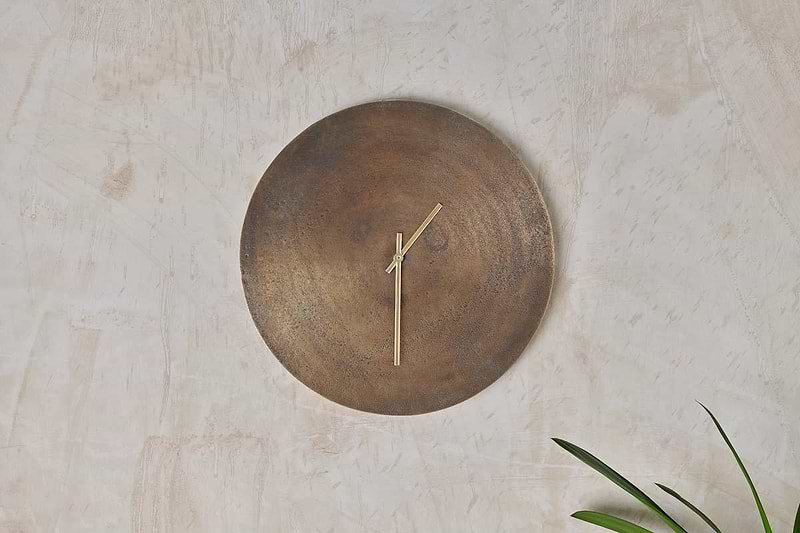Nkuku Decorative Accessories Okota Wall Hung Clock - Antique Brass
