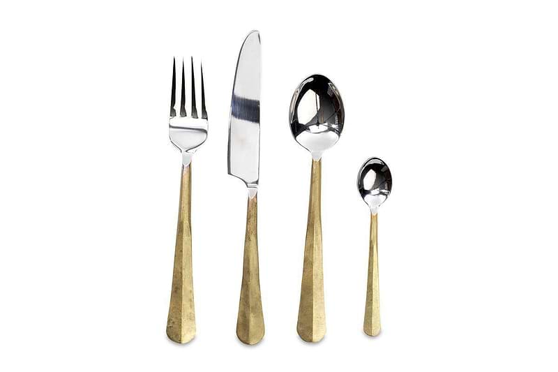 Nkuku Tableware Osko Cutlery - Gold - (Set of 16)