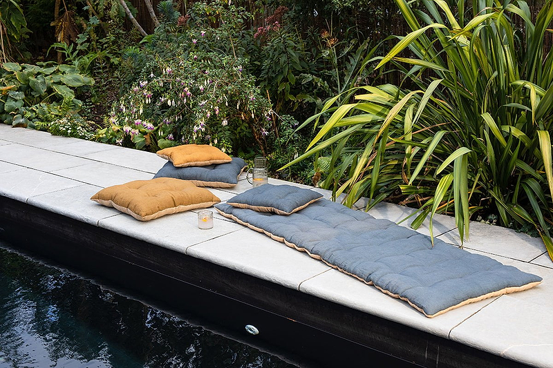 nkuku TEXTILES Panglao Linen Mattress - Slate