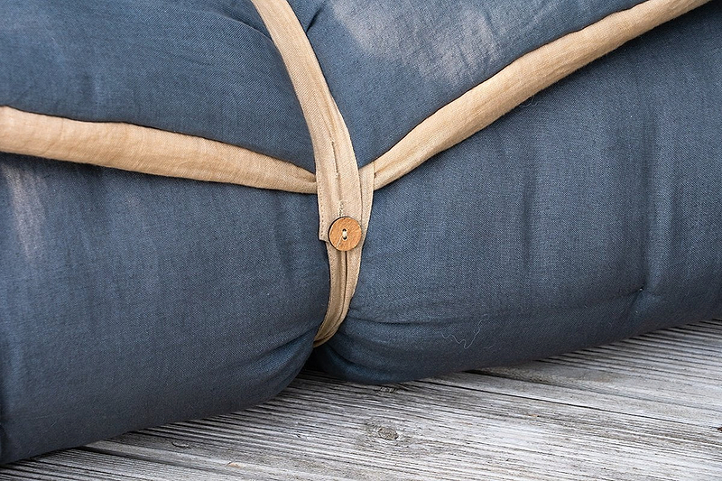 nkuku TEXTILES Panglao Linen Mattress - Slate