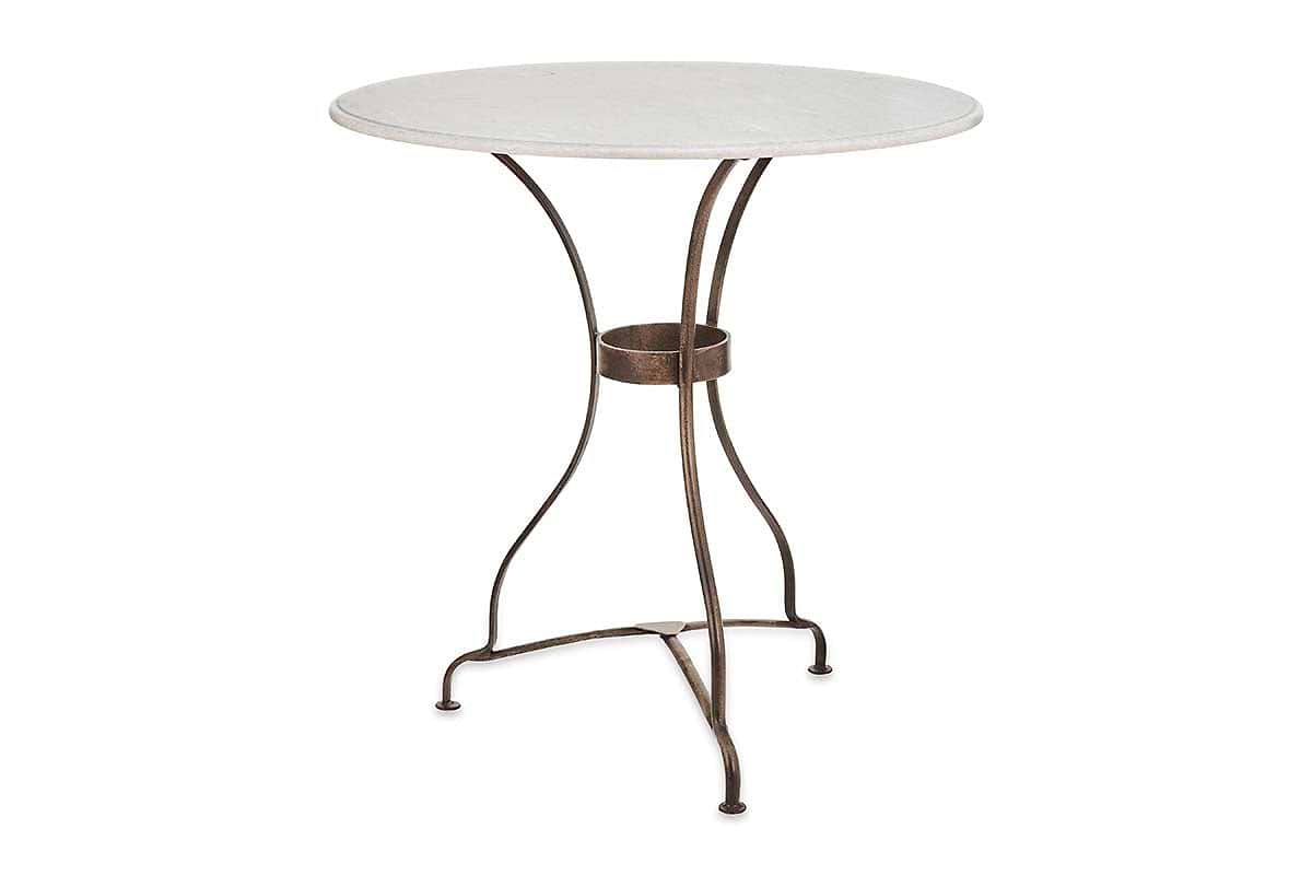 Avila marble & black shop round bistro table