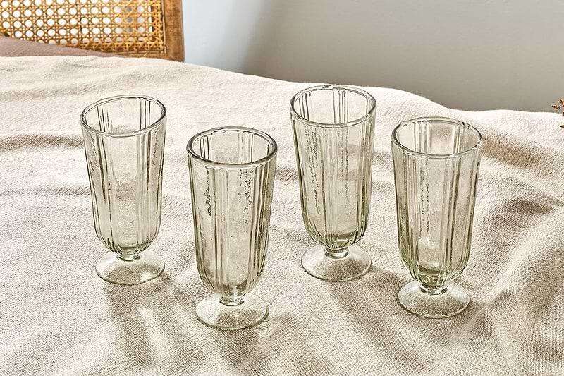 nkuku GLASSWARE Sigiri Tall Wine Glass - Clear - (Set of 4)