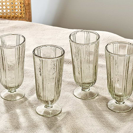 nkuku GLASSWARE Sigiri Tall Wine Glass - Clear - (Set of 4)