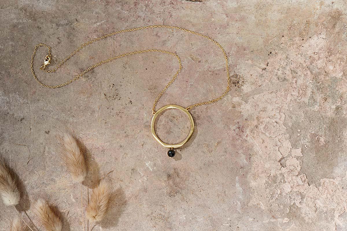 Nkuku Jewellery & Accessories Zana Onyx Drop Necklace