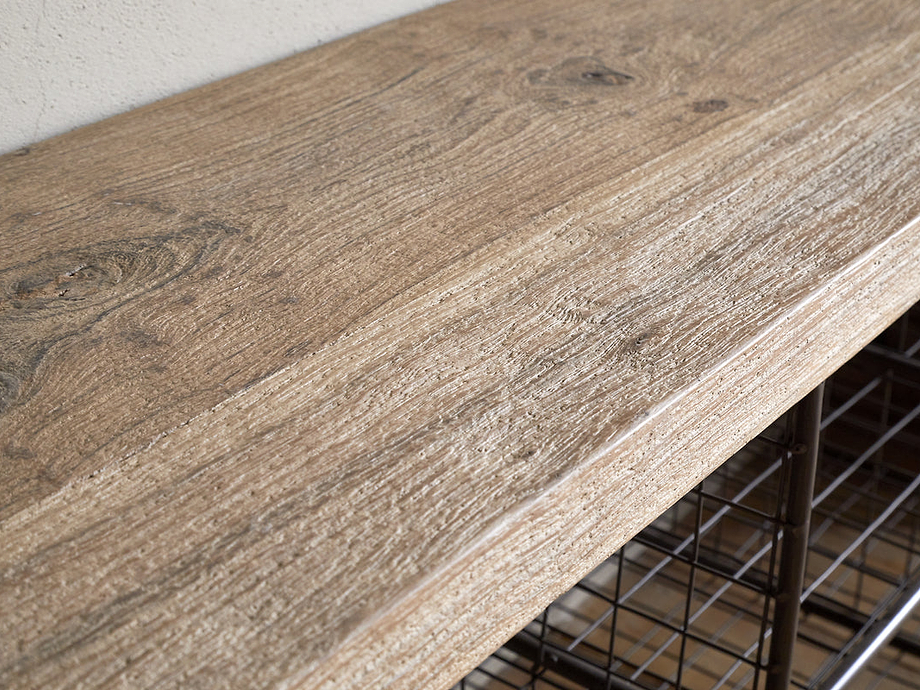 Abha Reclaimed Wood & Iron Storage Bench - Natural