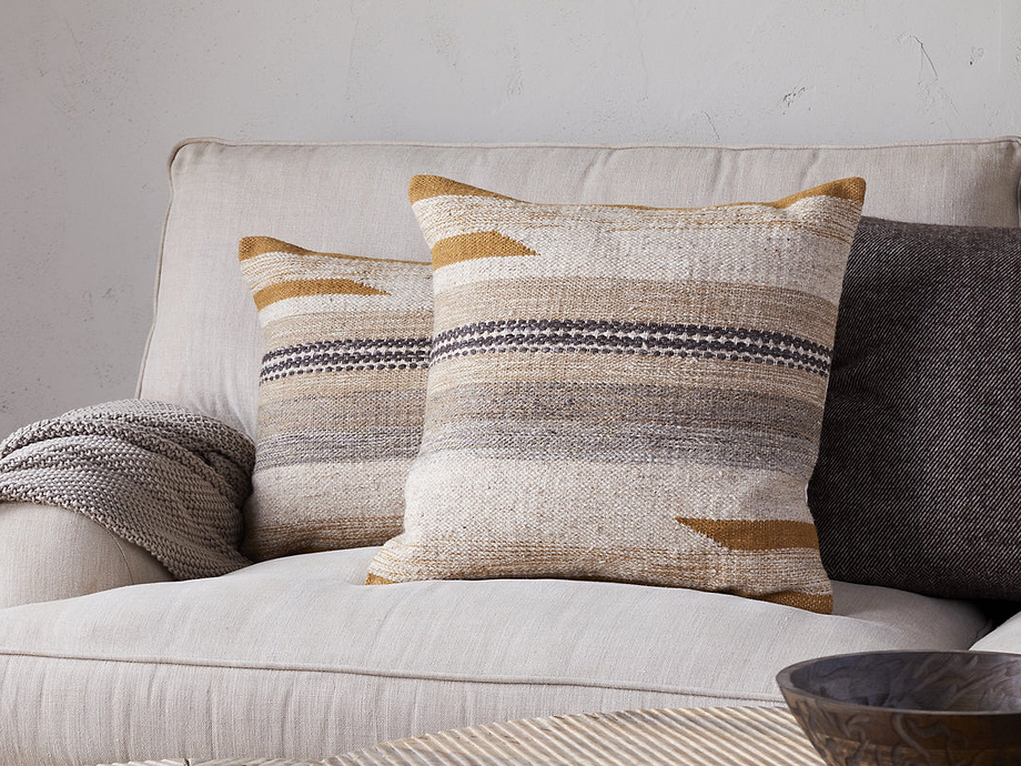 Aravali Wool Cushion Cover - Ochre
