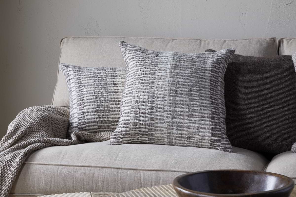 Aahna Wool Cushion Cover - Charcoal - nkuku