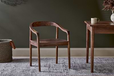 Anbu Acacia Dining Chair - Washed Walnut