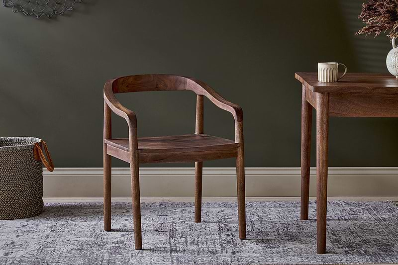 Anbu Acacia Dining Chair - Washed Walnut