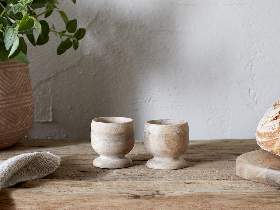 Awa Wooden Egg Cup - Natural - (Set of 2)