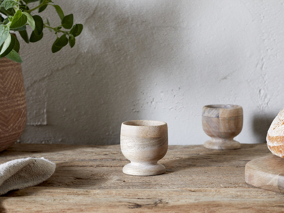 Awa Wooden Egg Cup - Natural - (Set of 2)