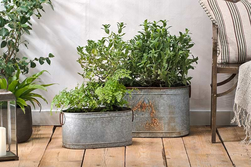 Akasa Trough Planter - Zinc