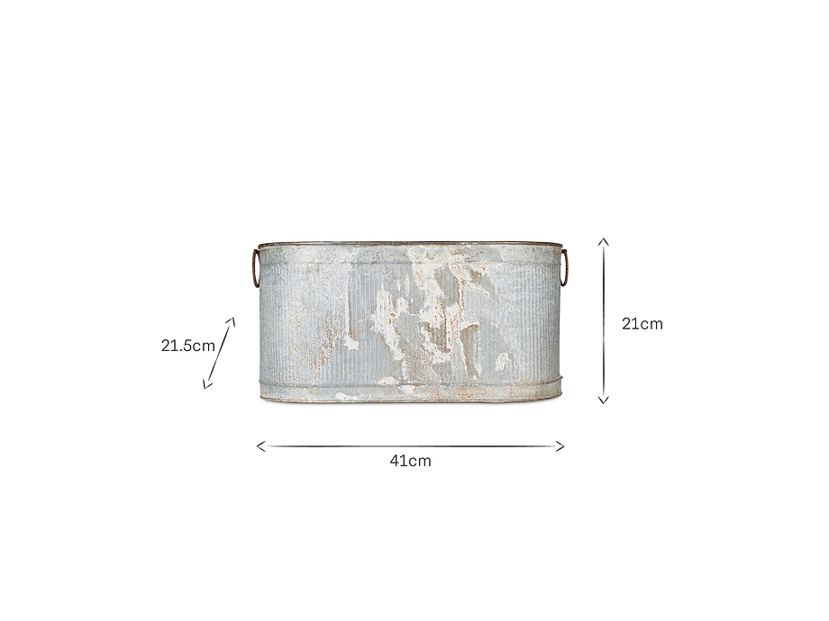 Akasa Trough Planter - Zinc