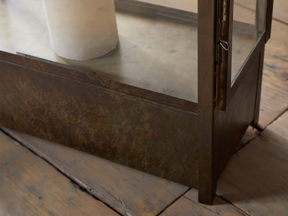 Akoko Wide Lantern - Brown Patina