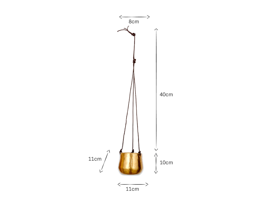 Atsu Brass Hanging Planter