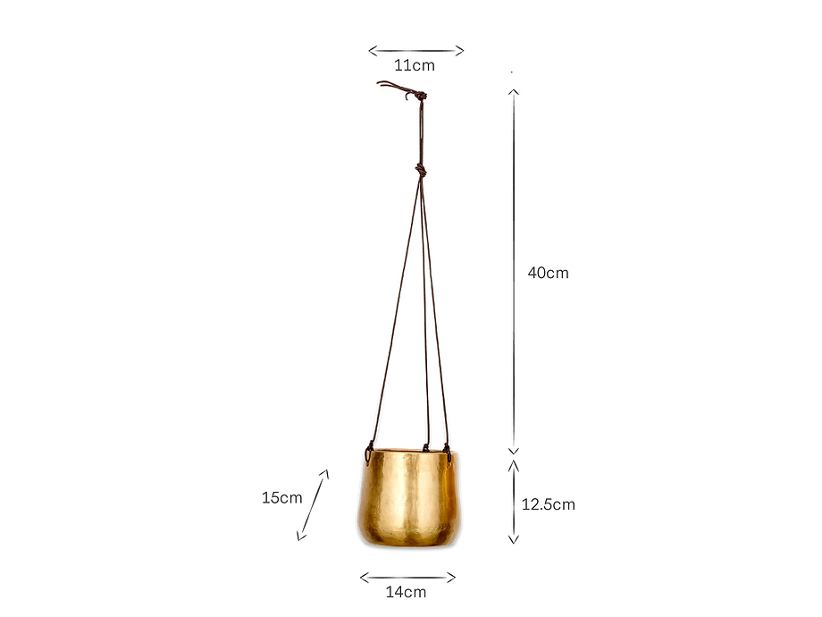 Atsu Brass Hanging Planter