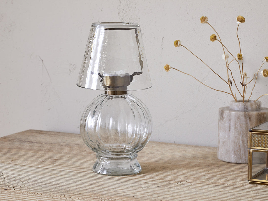 Adesola Glass Tealight Holder Lamp - Clear