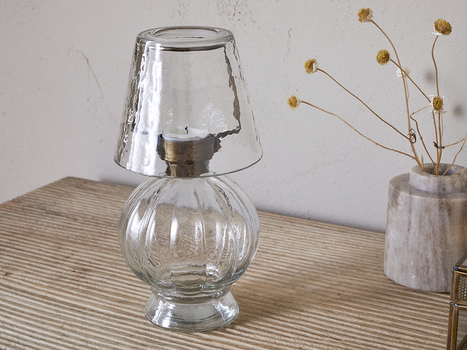 Adesola Glass Tealight Holder Lamp - Clear