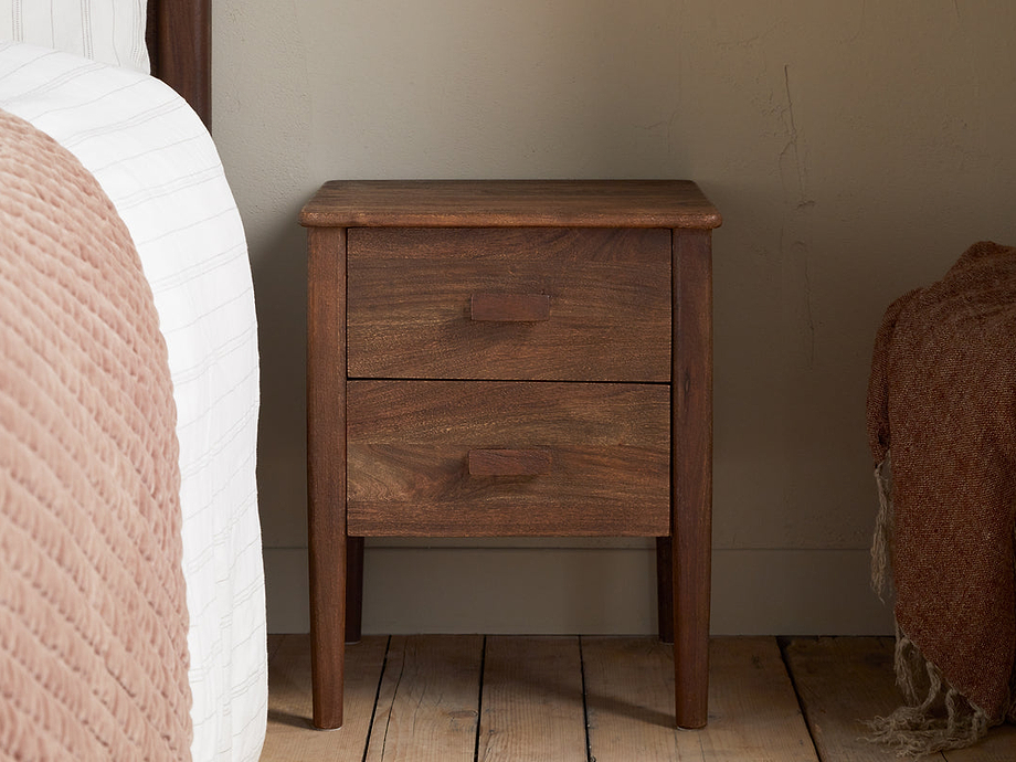 Anbu Acacia Bedside Table - Washed Walnut