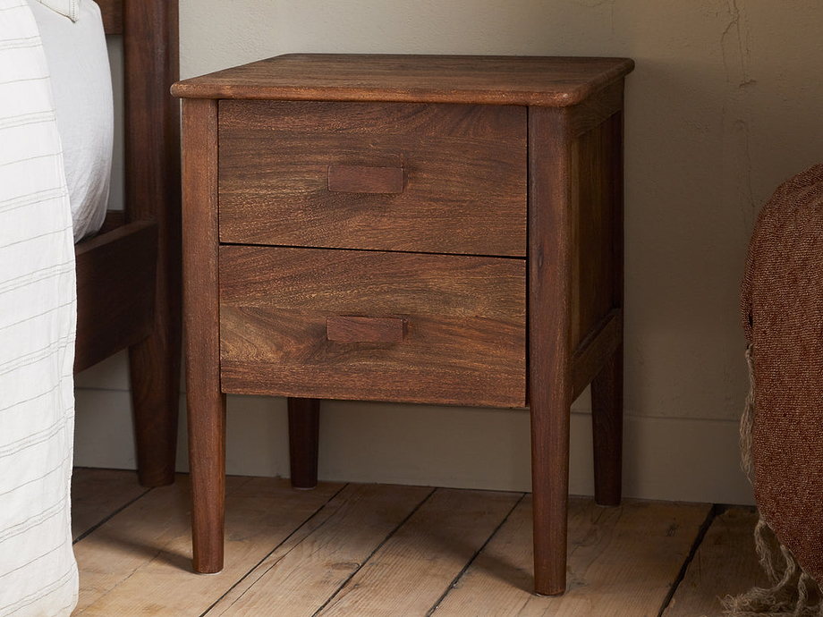 Anbu Acacia Bedside Table - Washed Walnut