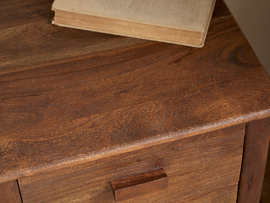 Anbu Acacia Bedside Table - Washed Walnut