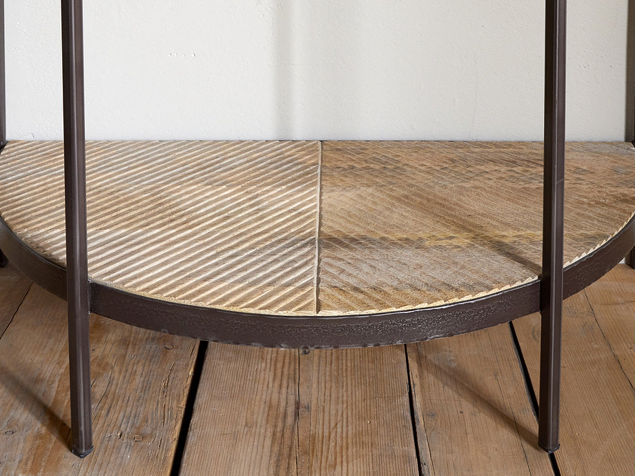 Aasha Mango Wood Half Moon Console Table - Natural
