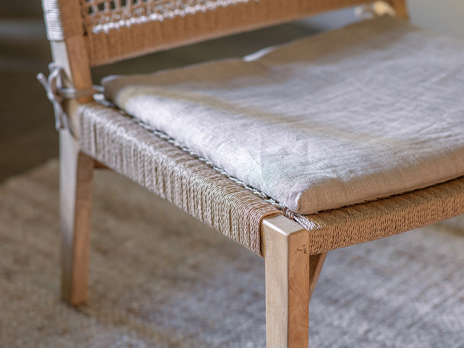 Aamani Mango Wood & Cord Occasional Chair - Natural