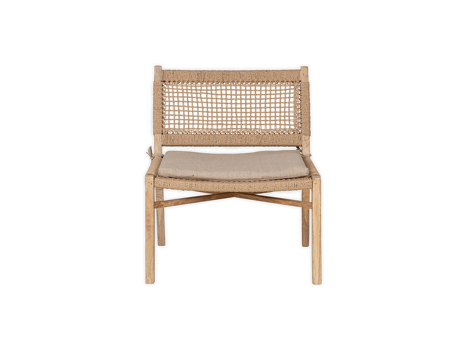 Aamani Mango Wood & Cord Occasional Chair - Natural