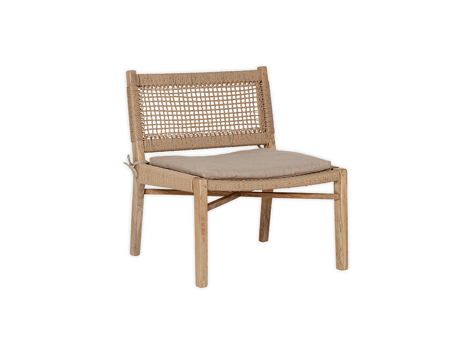 Aamani Mango Wood & Cord Occasional Chair - Natural