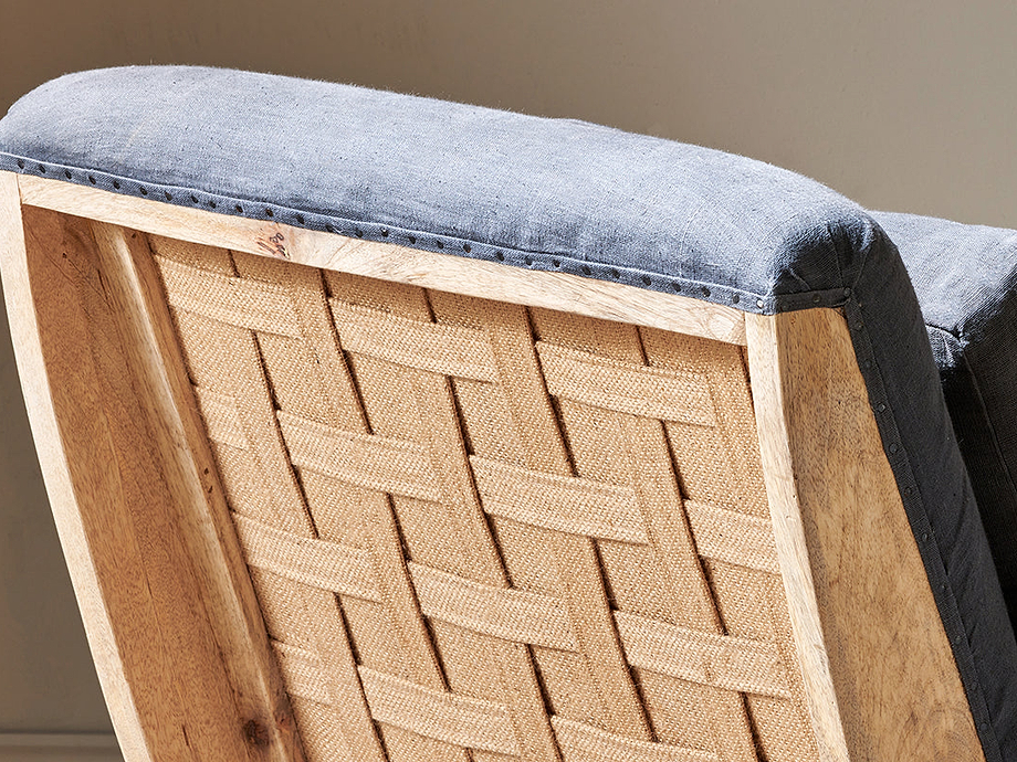 Abe Deconstructed Linen Armchair - Charcoal