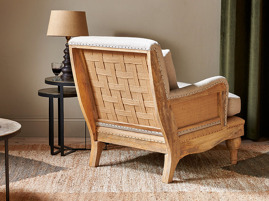 Abe Deconstructed Linen Armchair - Stone