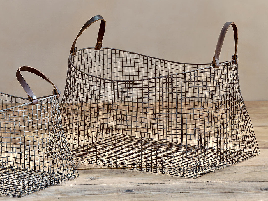 Adah Iron Baskets - Brown (Set of 2)