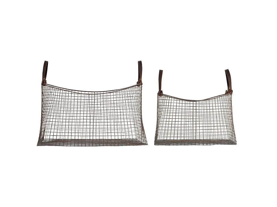 Adah Iron Baskets - Brown (Set of 2)