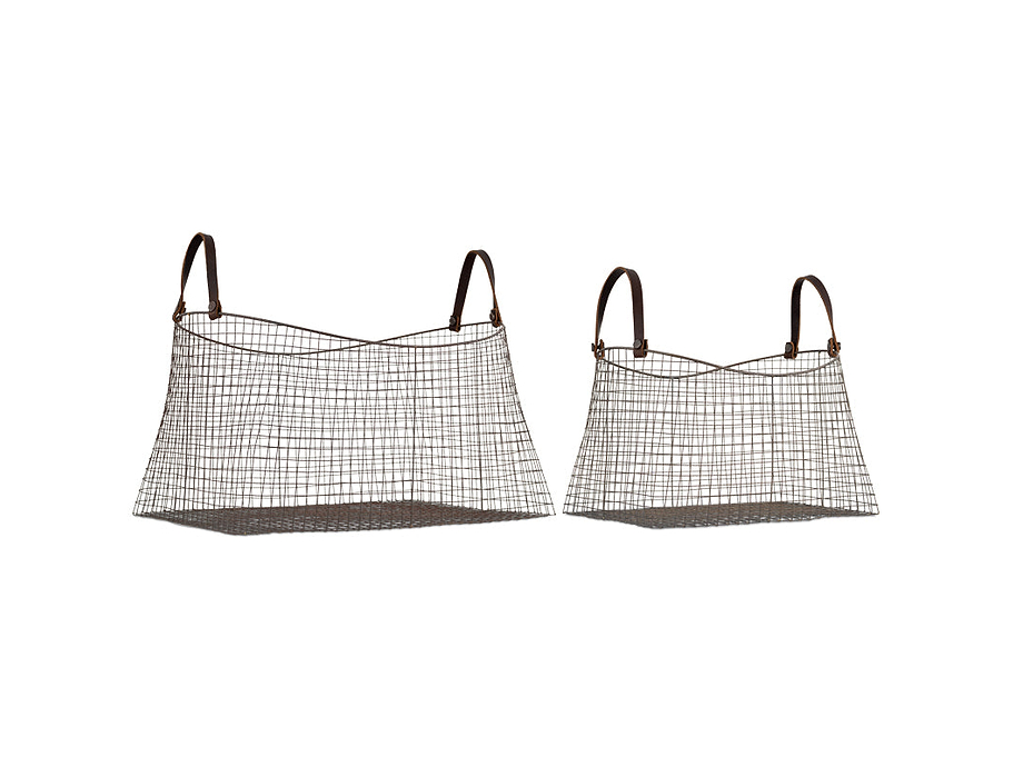 Adah Iron Baskets - Brown (Set of 2)
